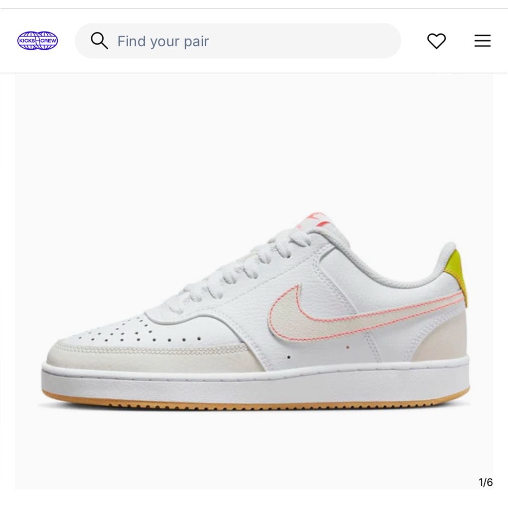 Nike court vision white pink sneakers